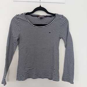 Navy blue stripped crop top